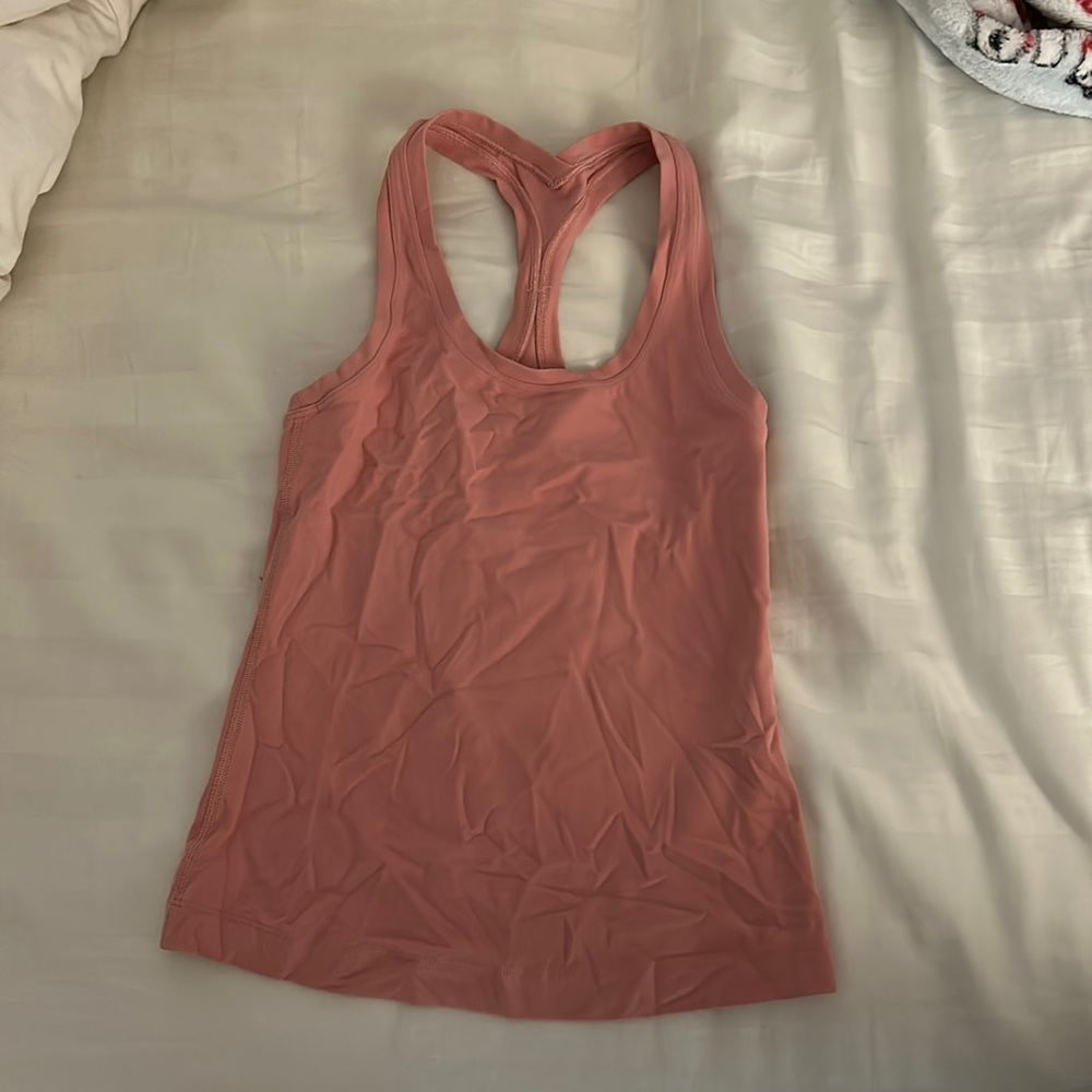Light pink nulu lululemon tank top cool racer back short 0